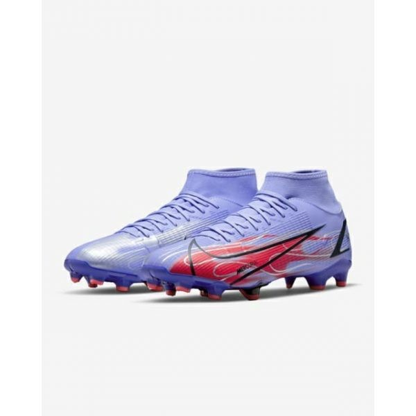 NIKE SUPERFLY 8 ACADEMY KM FG/MG LIGHT THISTLE/METALLIC SILVER