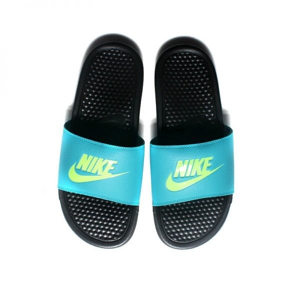 NIKE BENASSI JDI BLACK/GHOST GREEN/ORACLE AQUA