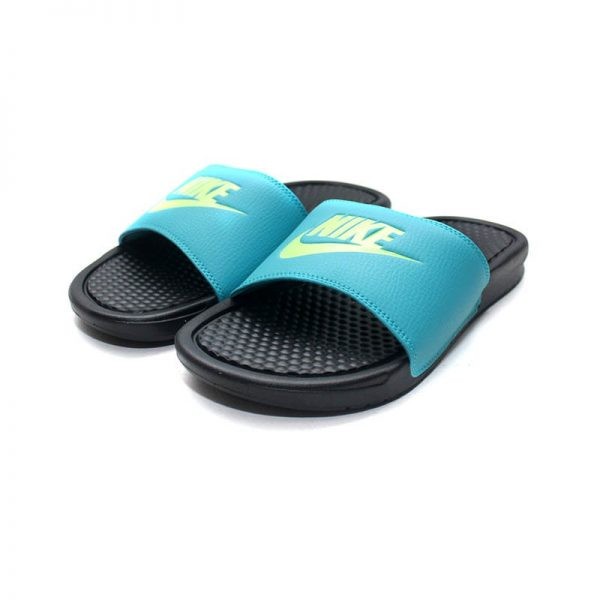 NIKE BENASSI JDI BLACK/GHOST GREEN/ORACLE AQUA