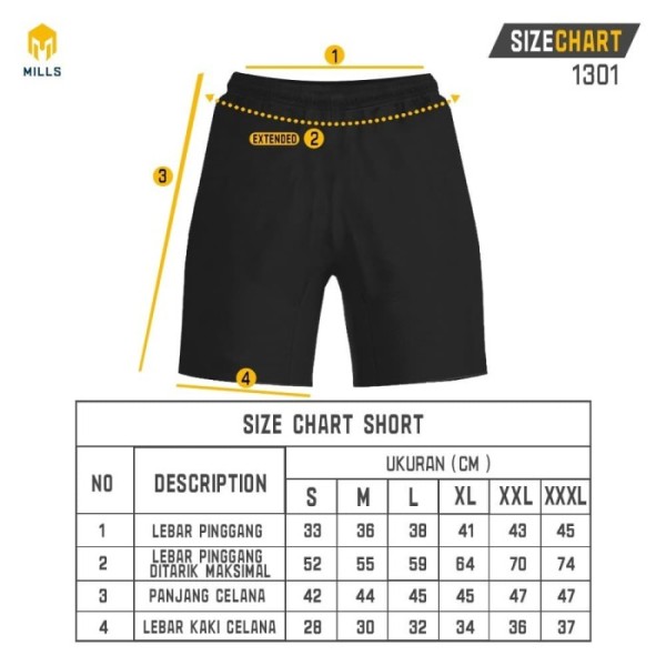 MILLS MILLS CORE SHORT 1301 BLACK