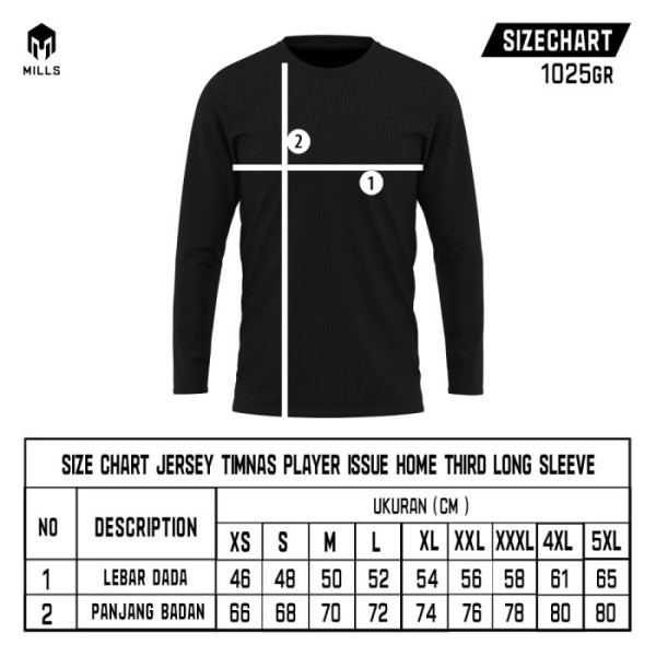 MILLS JERSEY THIRD PLAYER ISSUE LONG SLEEVE 1025GR BLACK
