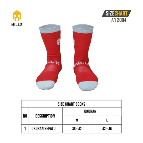 MILLS QUARTER SOCKS A1 2004 RED/WHITE