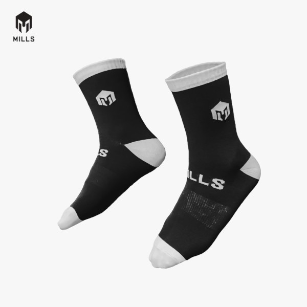 MILLS QUARTER SOCKS A1 2004 BLACK/WHITE