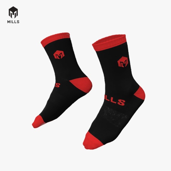 MILLS QUARTER SOCKS A1 2004 BLACK/RED