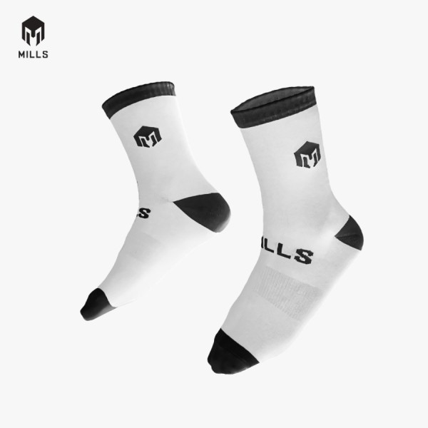 MILLS QUARTER SOCKS A1 2004 WHITE/BLACK