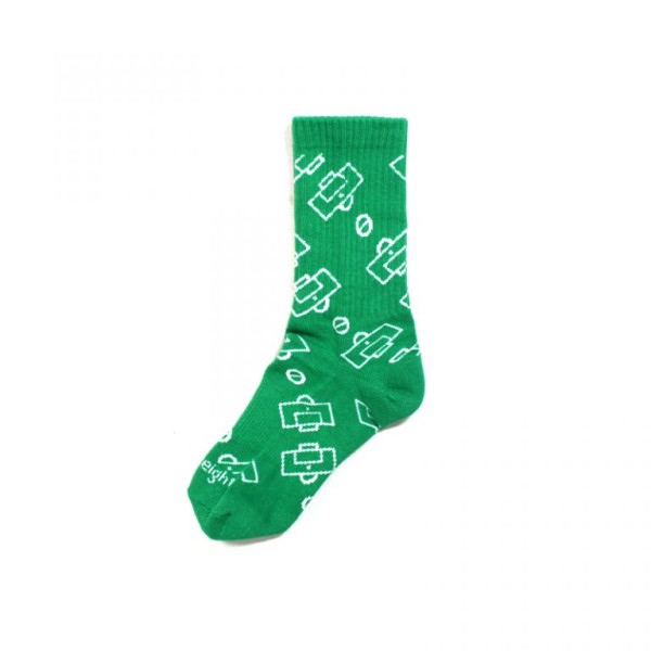 ORTUSEIGHT SOCCER FIELD GRAPHIC SOCKS GREEN/WHITE
