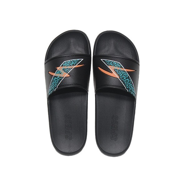 SPECS BLITZ SLIDE SANDALS BLACK/TANGELO/AQUA