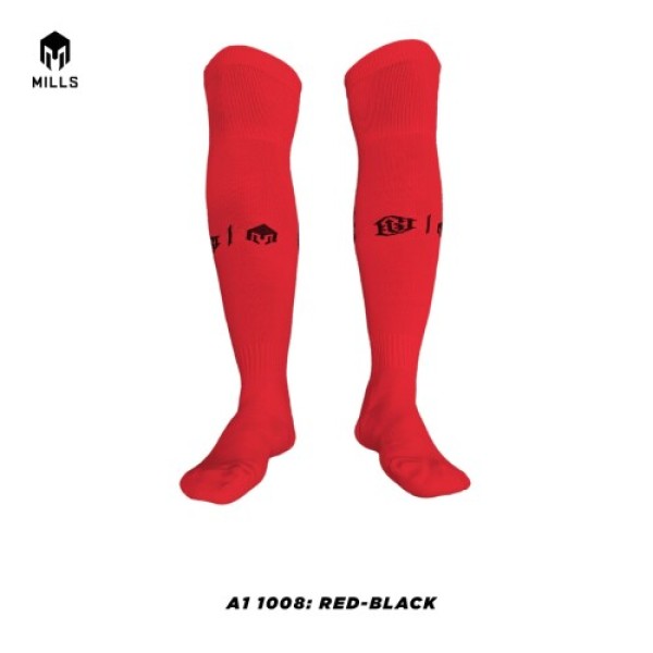MILLS BALI UNITED FC FOOTBALL SOCKS A1 1008BUFC RED/BLACK