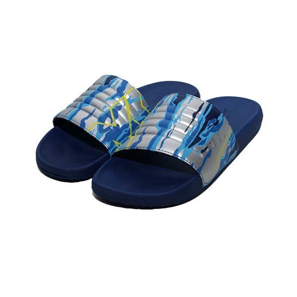 SPECS MK SLIDE SANDALS JEWEL BLUE/SILVER/SAFETY YELLOW