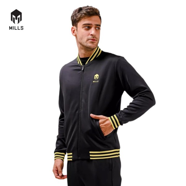 MILLS ALPHA VARSITY JACKET 8006 BLACK/YELLOW