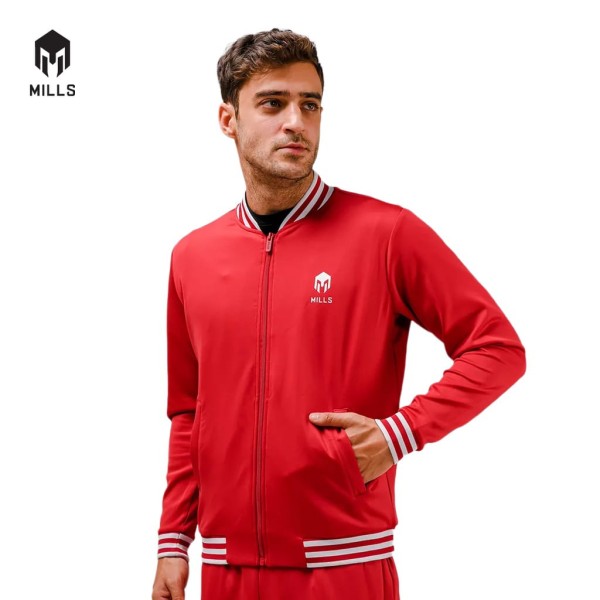 MILLS ALPHA VARSITY JACKET 8006 RED/WHITE
