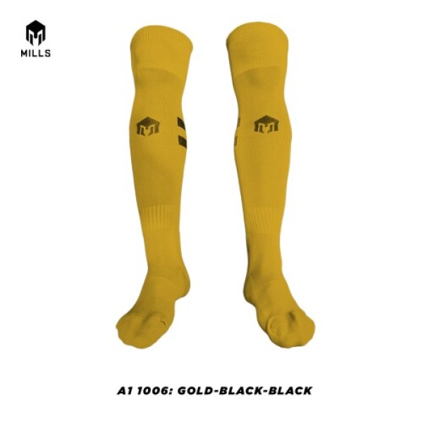 MILLS MILLS SOCCER SOCKS A1 1006 GOLD-BLACK-BLACK