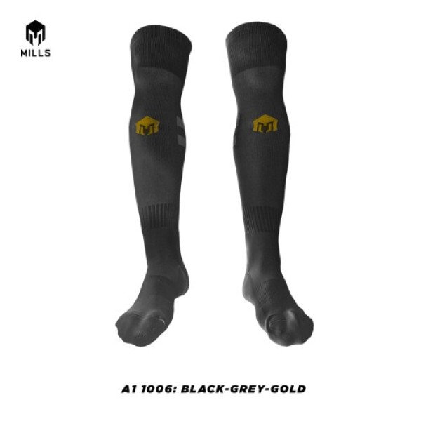 MILLS MILLS SOCCER SOCKS A1 1006 BLACK-GREY-GOLD