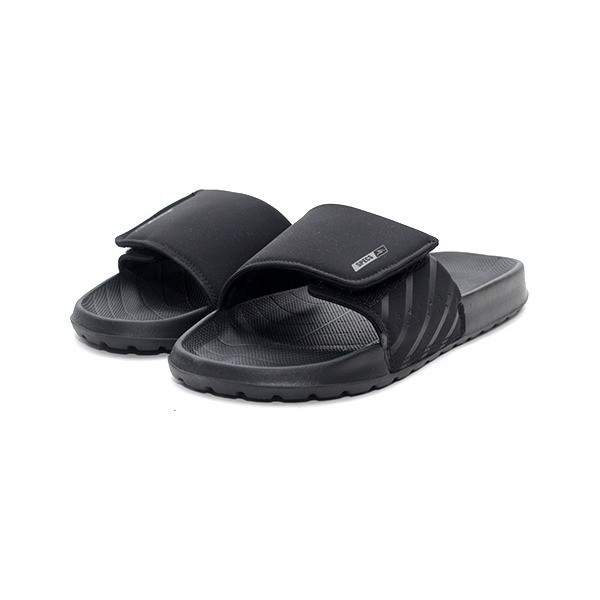 SPECS HAVEN SLIDE SANDALS JET BLACK/BLACK/ANTIQUE BRASS