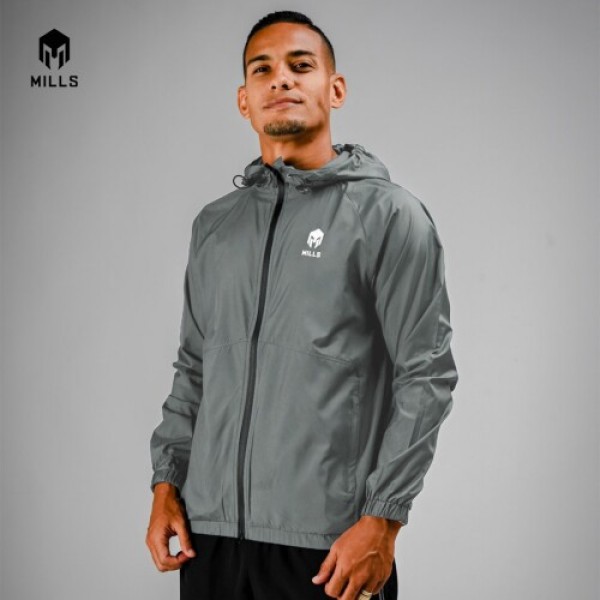 MILLS JACKET WINDBREAKER MENS 15004 GREY SILVER