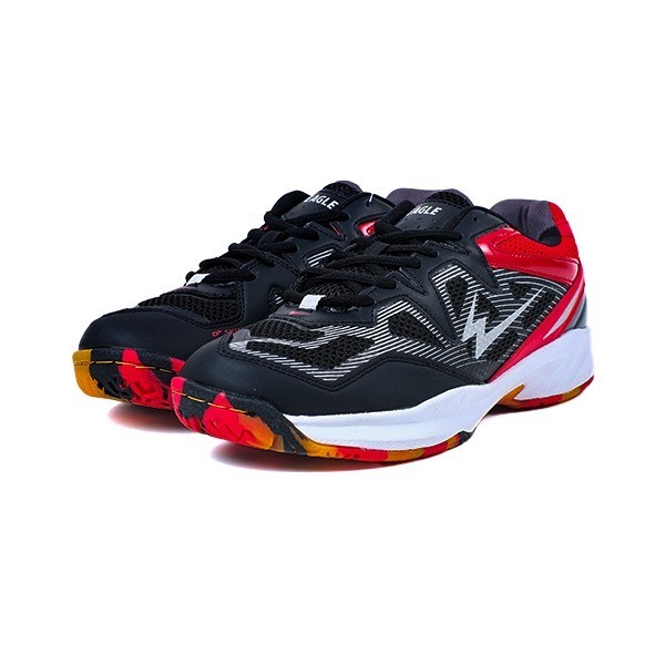 EAGLE SEPATU BADMINTON HURRICANE HITAM/MERAH