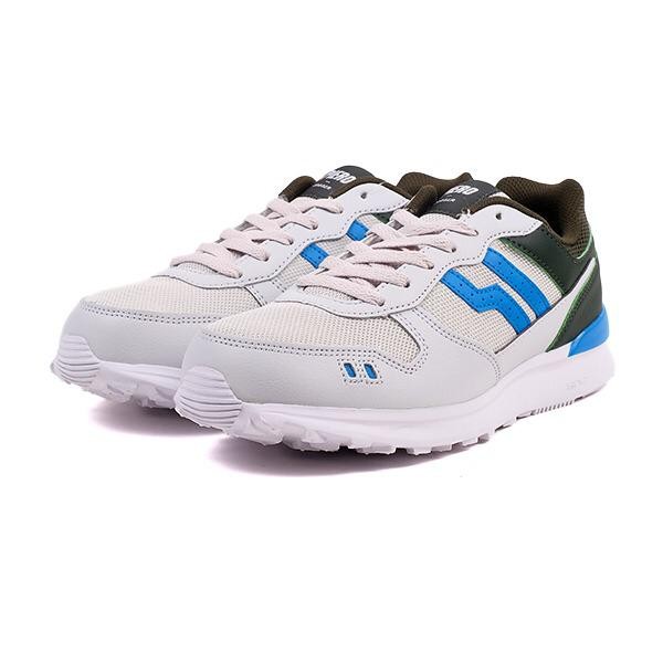 PIERO JOGGER LIGHT GREY/DARK GREEN/WHITE