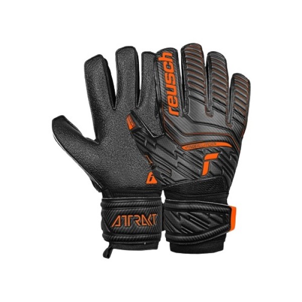 REUSCH REUSCH G/K GLOVES ATTRAKT SOLID FINGER SUPPORT 7784 BLACK/SHOCKING ORANGE