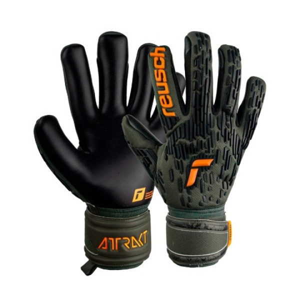 REUSCH REUSCH G/K GLOVES ATTRAKT FREEGEL SILVER 5555 DESERT GREEN / SHOCKING ORANGE / BLACK