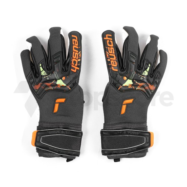REUSCH REUSCH G/K GLOVES ATTRAKT SPEEDBUMP BLACK/DESSERT GREEN/SHOCK ORANGE