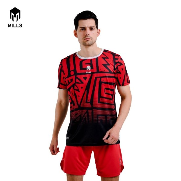 MILLS FOOTBALL JERSEY SHADE - 1228 RED/BLACK
