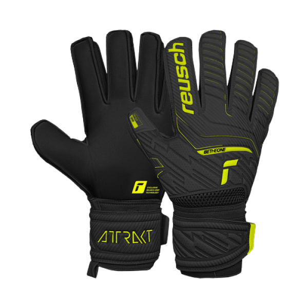 REUSCH REUSCH G/K GLOVES ATTRAKT GRIP 7052 BLACK/SAFETY YELLOW/BLACK