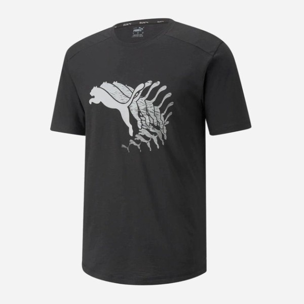 PUMA RUN LOGO SS TEE M - 52140101 PUMA BLACK