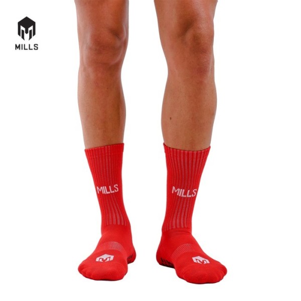 MILLS QUARTER MILLS ANTI SLIP SOCKS - A1 2010 RED