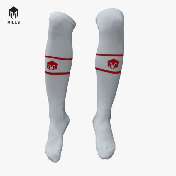 MILLS SOCCER SOCKS A1 1007 WHITE/RED