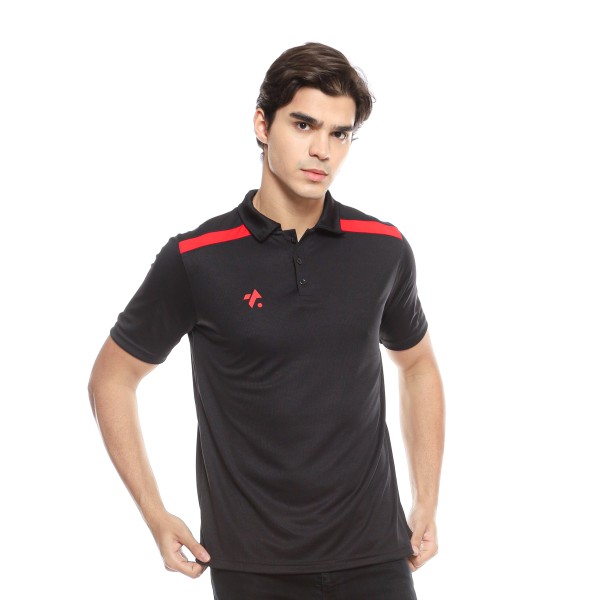 TOPSCORE STRIVE SPORTY POLO BLACK RED