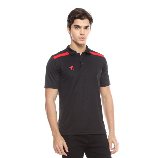 TOPSCORE STRIVE SPORTY POLO BLACK RED
