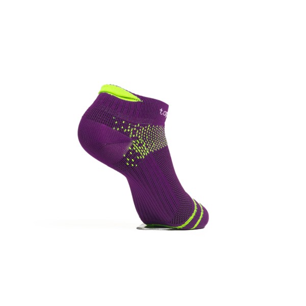 TOPSCORE OLYMPION ELITE RUNNING SOCKS INDIGO PURPLE NEON GREEN