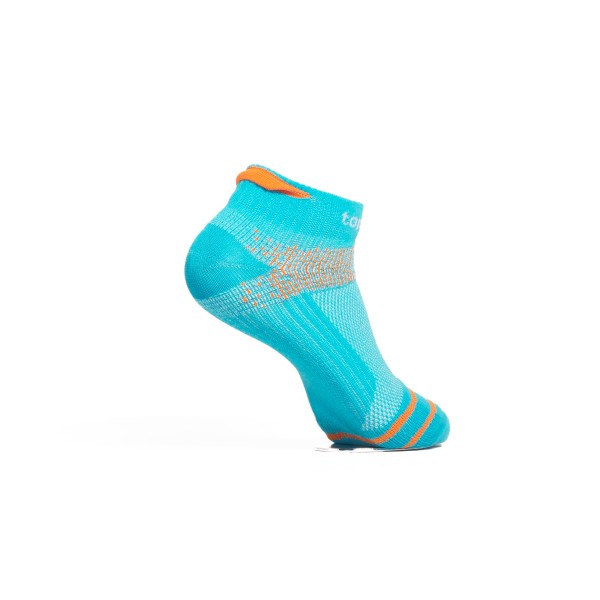 TOPSCORE OLYMPION ELITE RUNNING SOCKS CYAN TANGERINE ORANGE