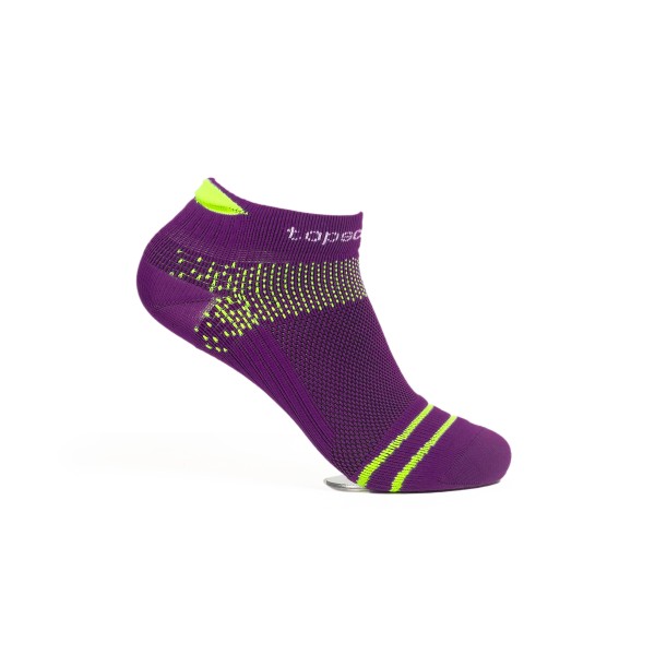 TOPSCORE OLYMPION ELITE RUNNING SOCKS INDIGO PURPLE NEON GREEN