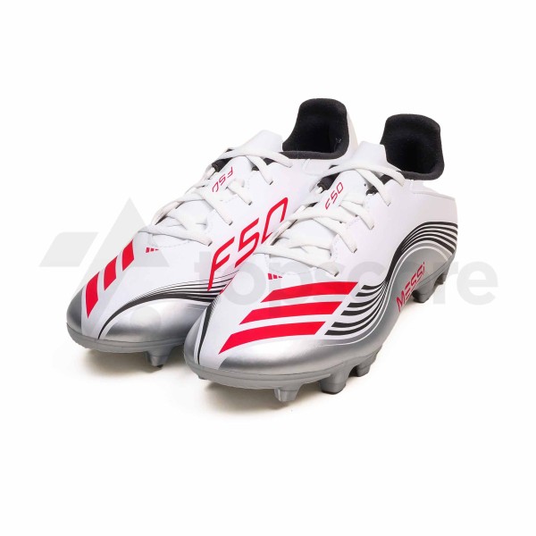 ADIDAS F50 MESSI CLUB FG/MG JP7443 FTWR WHITE LUCID RED SILVER MET